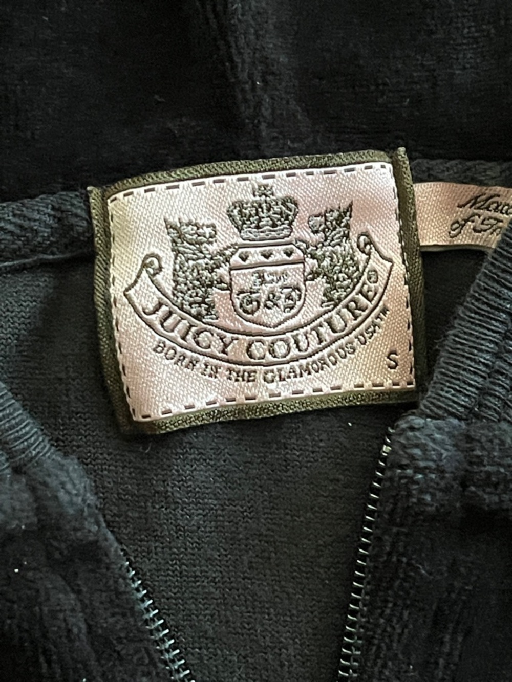 Juicy Couture Black Velour Zip-Up Hoodie - Picture 2 of 11